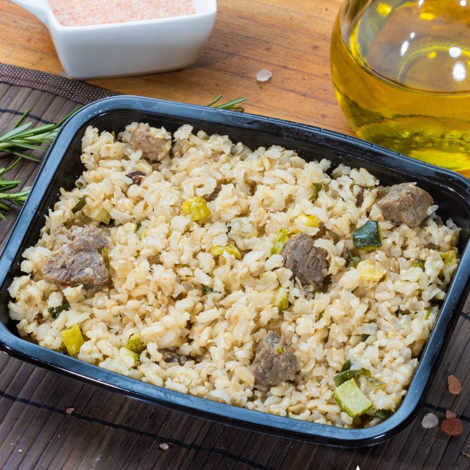 Arroz com iscas de carne