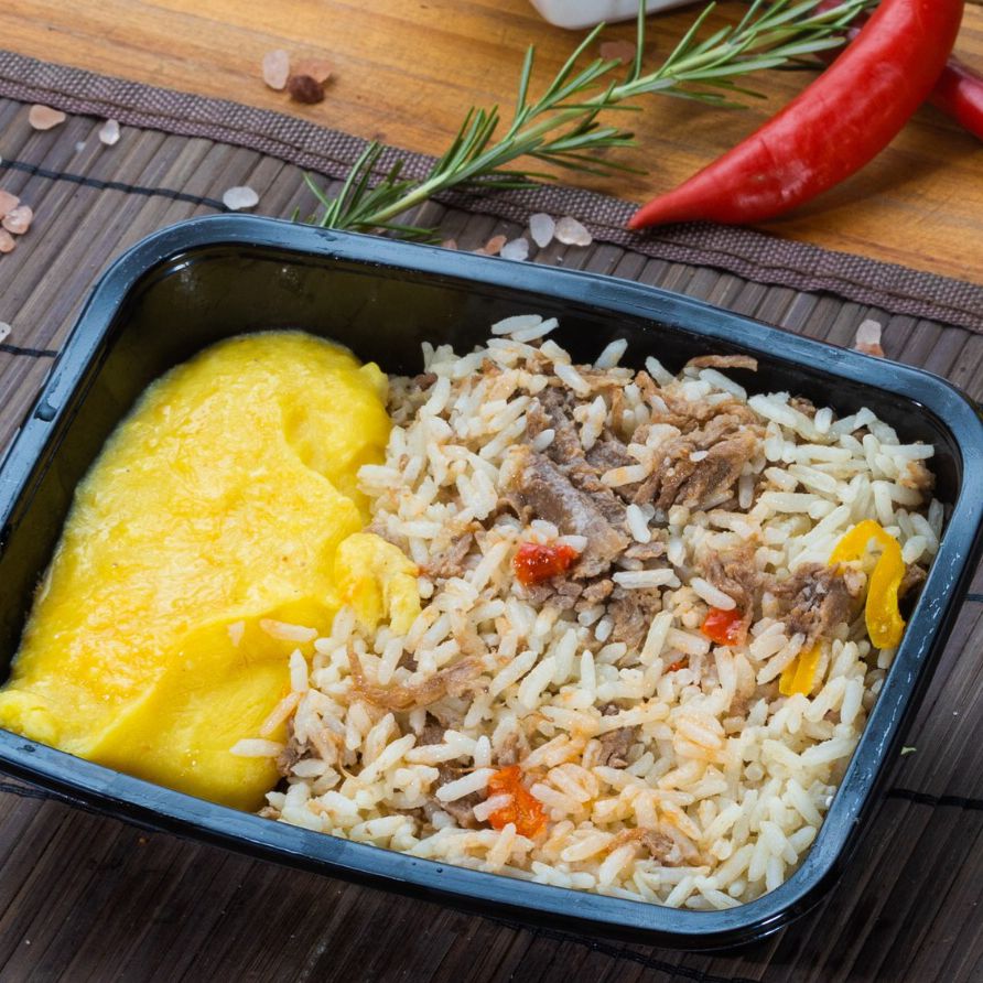 Arroz com carne louca